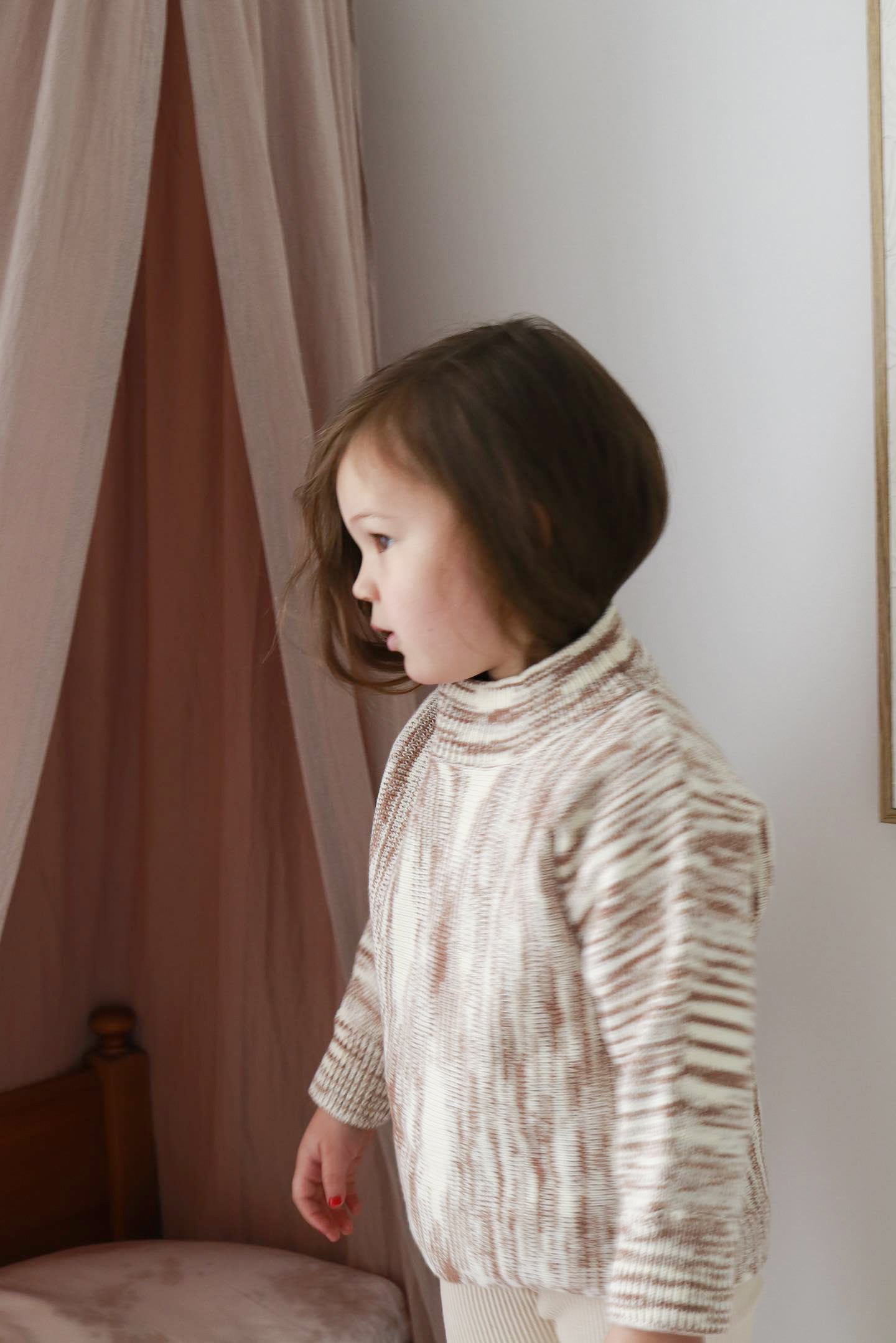 OWL knit sweater / cocoa latté